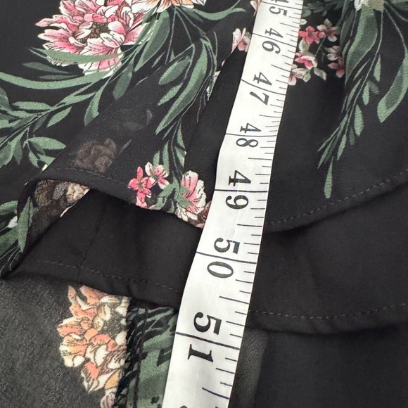 ASTR the Label Floral Maxi Dress Womens XL Pleated Boho Long Sleeve Black Pink - Picture 15 of 15